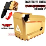 AGGRESSIVE ARMS "PULVERIZER" SHINY GOLD +0 Grip SPIKED Extension Weighted Pad plate Magazine for Glock 17 22 31 34 & P80 PF940v2