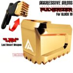 AGGRESSIVE ARMS "PULVERIZER" SHINY GOLD +0 Grip SPIKED Extension Weighted Pad plate Magazine for Glock 19 23 32 & P80 PF940C