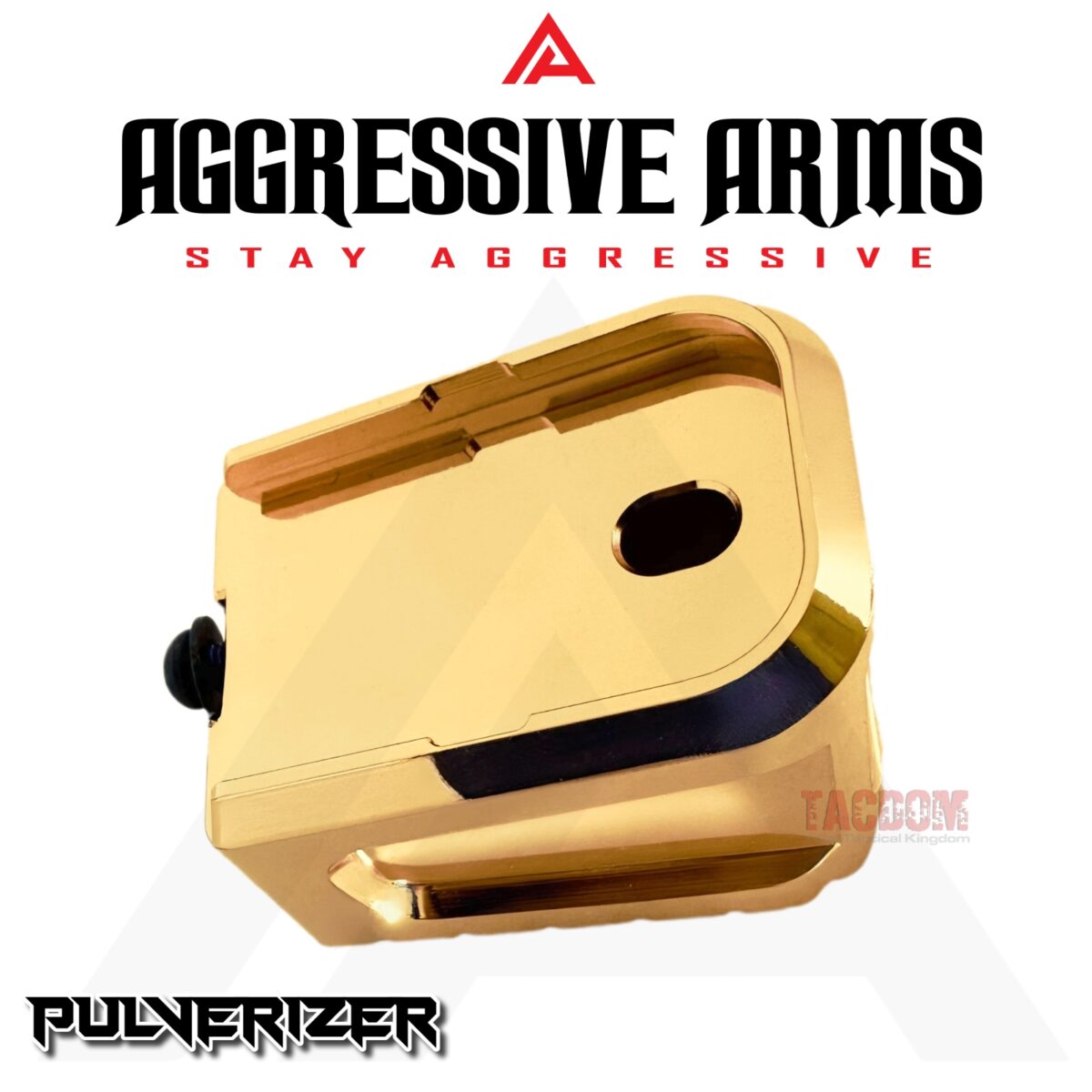 AGGRESSIVE ARMS "PULVERIZER" SHINY GOLD +0 Grip SPIKED Extension Weighted Pad plate Magazine for Glock 19 23 32 & P80 PF940C - Image 8