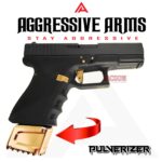 AGGRESSIVE ARMS "PULVERIZER" SHINY GOLD +0 Grip SPIKED Extension Weighted Pad plate Magazine for Glock 19 23 32 & P80 PF940C - Image 10