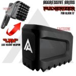AGGRESSIVE ARMS "PULVERIZER" BLACK +0 Grip SPIKED Extension Weighted Pad plate Magazine for Glock 17 22 31 34 & P80 PF940V2