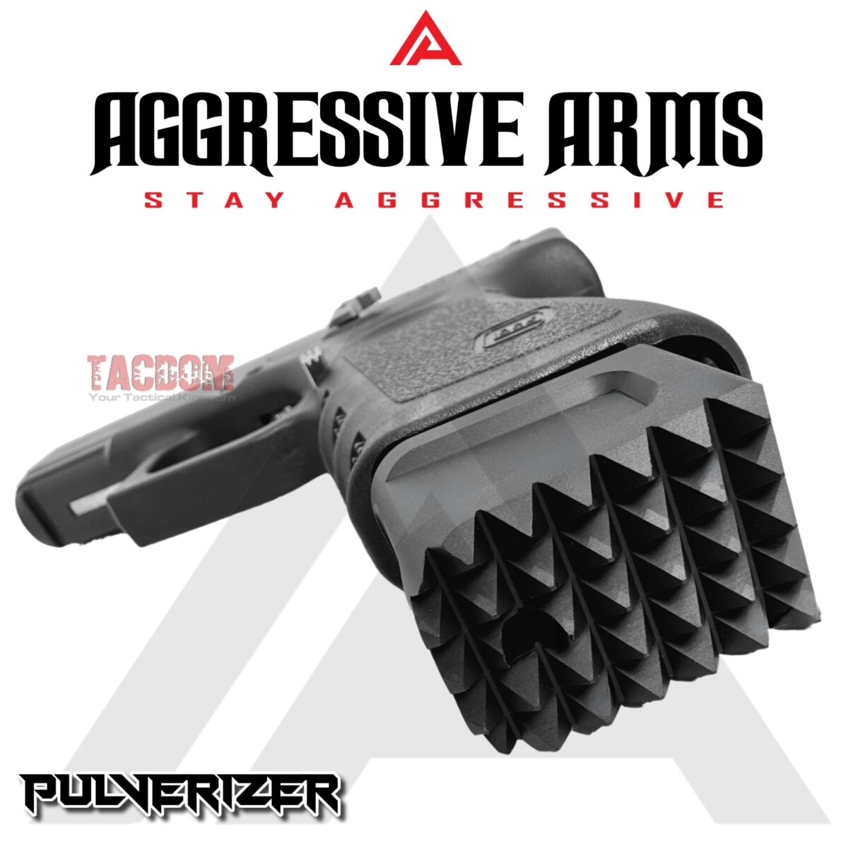 AGGRESSIVE ARMS "PULVERIZER" BLACK +0 Grip SPIKED Extension Weighted Pad plate Magazine for Glock 17 22 31 34 & P80 PF940V2 - Image 2