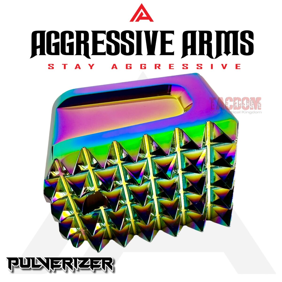 AGGRESSIVE ARMS "PULVERIZER" SHINY RAINBOW +0 Grip SPIKED Extension Weighted Pad plate Magazine for Glock 19 23 32 & P80 PF940C - Image 6
