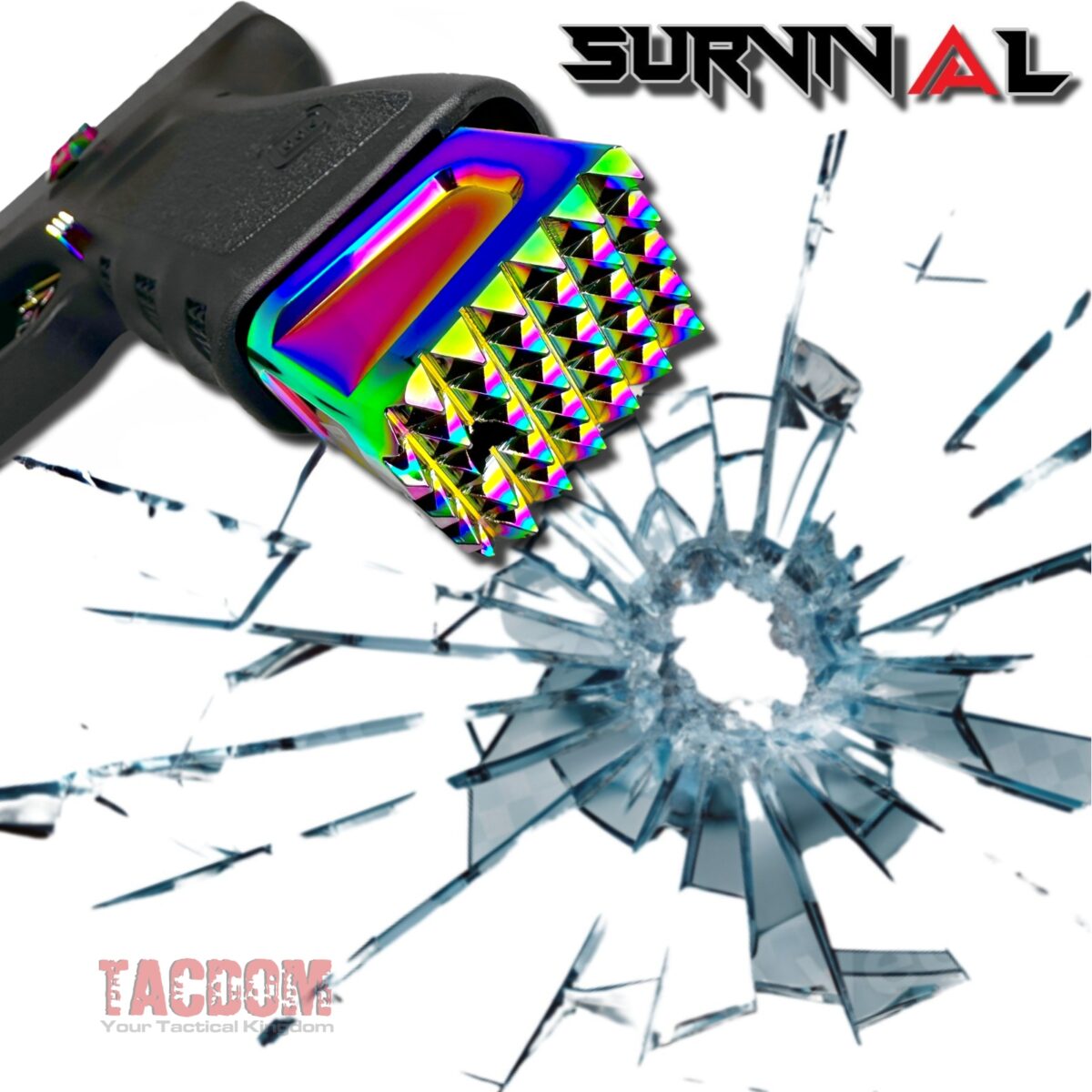 AGGRESSIVE ARMS "PULVERIZER" SHINY RAINBOW +0 Grip SPIKED Extension Weighted Pad plate Magazine for Glock 19 23 32 & P80 PF940C - Image 5