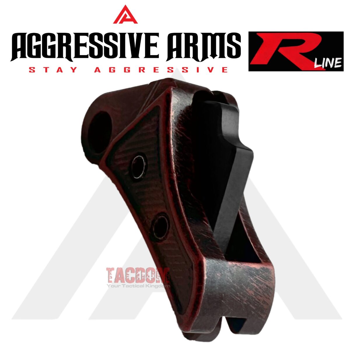 AGGRESSIVE ARMS R-LINE for GLOCK GEN 3 / 4 BILLET ALUMINUM TRIGGER BATTLEWORN RED - With POLISHED TRIGGER BAR -  17 17L 18 19 22 23 26 27 31 32 33 34 35 - Image 6