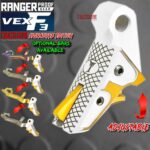 RANGER PROOF / JOHNNY GLOCK COLLABORATION VEX F3 "TACDOM SIGNATURE" WHITE / GOLD ADJUSTABLE TRIGGER for GLOCK GEN 1 2 3 4 5 - 17 19 19X 20 21 22 23 24 26 27 31 32 33 34 35 37 36 38 39 43 43x 45 48