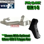 RANGER PROOF / JOHNNY GLOCK COLLABORATION VEX F3 "EXCLUSIVE" BLACK / GREY ADJUSTABLE TRIGGER for GLOCK GEN 1 2 3 4 5 - 17 19 19X 20 21 22 23 24 26 27 31 32 33 34 35 37 36 38 39 43 43x 45 48 - Image 7