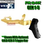 RANGER PROOF / JOHNNY GLOCK COLLABORATION VEX F3 "EXCLUSIVE" BLACK / GREY ADJUSTABLE TRIGGER for GLOCK GEN 1 2 3 4 5 - 17 19 19X 20 21 22 23 24 26 27 31 32 33 34 35 37 36 38 39 43 43x 45 48 - Image 5