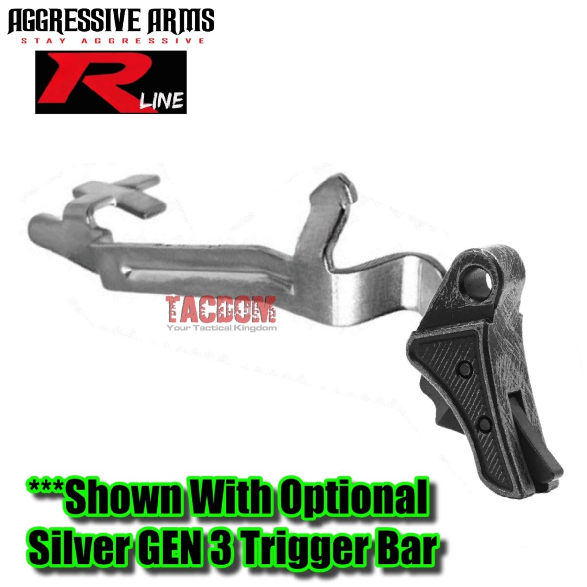 AGGRESSIVE ARMS R-LINE for GLOCK GEN 1 2 3 4 5 "BILLET ALUMINUM" TRIGGER BATTLEWORN GREY GRAY - Image 9