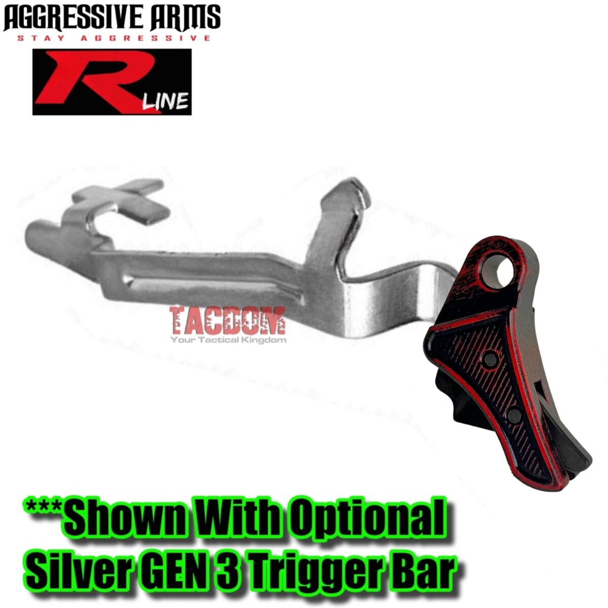 AGGRESSIVE ARMS R-LINE for GLOCK GEN 1 2 3 4 5 "BILLET ALUMINUM" TRIGGER BATTLEWORN RED - Image 10
