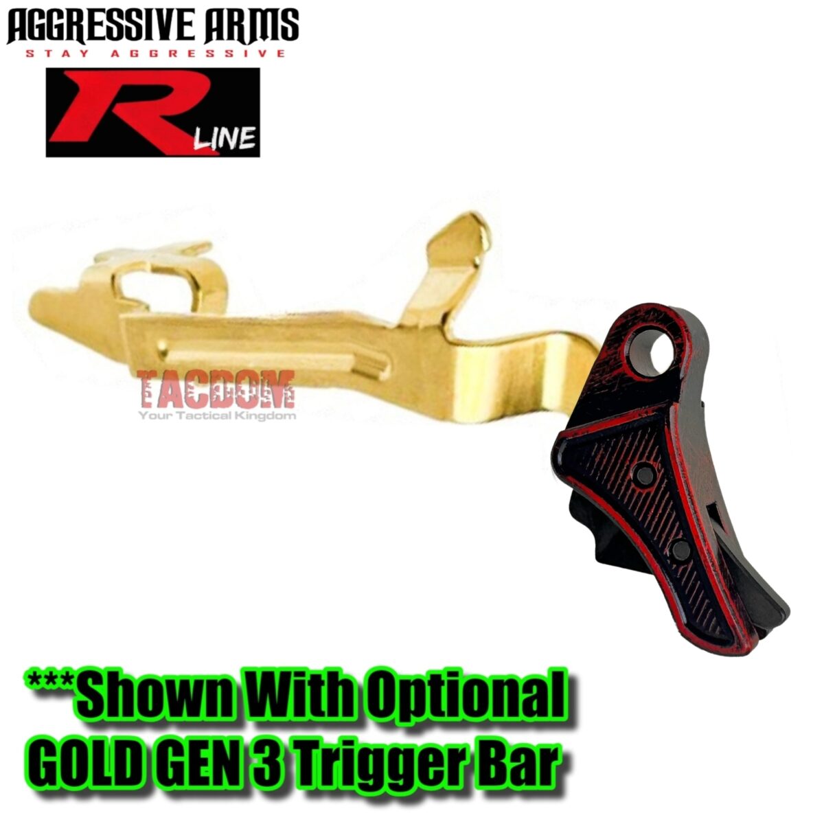 AGGRESSIVE ARMS R-LINE for GLOCK GEN 1 2 3 4 5 "BILLET ALUMINUM" TRIGGER BATTLEWORN RED - Image 9