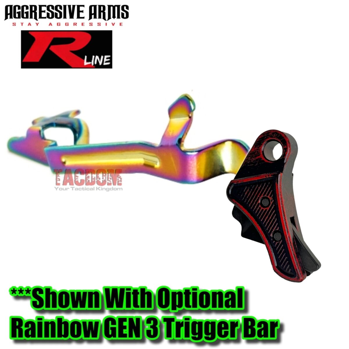 AGGRESSIVE ARMS R-LINE for GLOCK GEN 1 2 3 4 5 "BILLET ALUMINUM" TRIGGER BATTLEWORN RED - Image 8