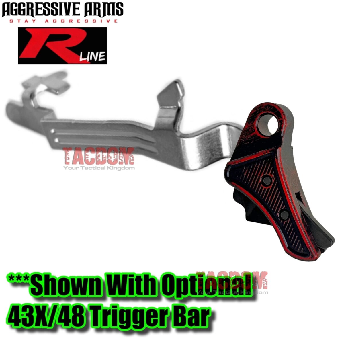 AGGRESSIVE ARMS R-LINE for GLOCK GEN 1 2 3 4 5 "BILLET ALUMINUM" TRIGGER BATTLEWORN RED - Image 7