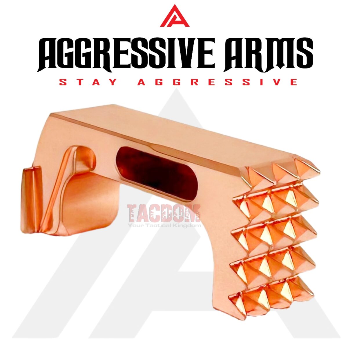 AGGRESSIVE ARMS JEWELRY COPPER  EXTENDED MAGAZINE CATCH for GLOCK 43X and 48 "SPIKES" - Image 3