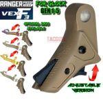 RANGER PROOF / JOHNNY GLOCK COLLABORATION VEX F3 FDE TAN ADJUSTABLE TRIGGER for GLOCK GEN 1 2 3 4 5 - 17 19 19X 20 21 22 23 24 26 27 31 32 33 34 35 37 36 38 39 43 43x 45 48