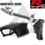 AGGRESSIVE ARMS R-LINE for GLOCK GEN 3 / 4 BILLET ALUMINUM TRIGGER BATTLEWORN GREY - With POLISHED TRIGGER BAR -  17 17L 18 19 22 23 26 27 31 32 33 34 35