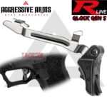 AGGRESSIVE ARMS R-LINE for GLOCK GEN 5 BILLET ALUMINUM TRIGGER BATTLEWORN GREY - With POLISHED TRIGGER BAR -  17 18 19 19X 22 23 26 27 31 32 33 34 35 45