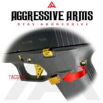 AGGRESSIVE ARMS JEWELRY GOLD  EXTENDED MAGAZINE CATCH for GLOCK 43X and 48 "SPIKES" - Image 2