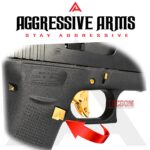 AGGRESSIVE ARMS JEWELRY GOLD  EXTENDED MAGAZINE CATCH for GLOCK 43X and 48 "SPIKES" - Image 4