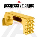 AGGRESSIVE ARMS JEWELRY GOLD  EXTENDED MAGAZINE CATCH for GLOCK 43X and 48 "SPIKES" - Image 3