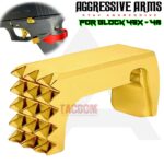 AGGRESSIVE ARMS JEWELRY GOLD  EXTENDED MAGAZINE CATCH for GLOCK 43X and 48 "SPIKES"