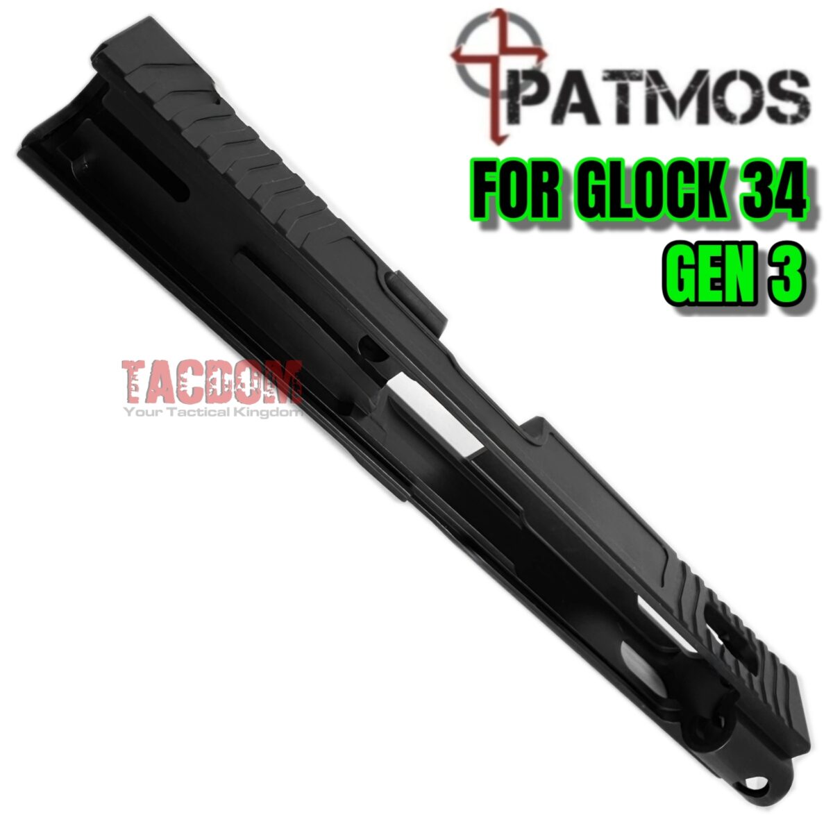 PATMOS Arms REVELATION RMR OPTIC CUT SLIDE for Glock 34 Polymer 80 PF940V2 LONG SLIDE 4140 Steel Black Nitride - Image 3