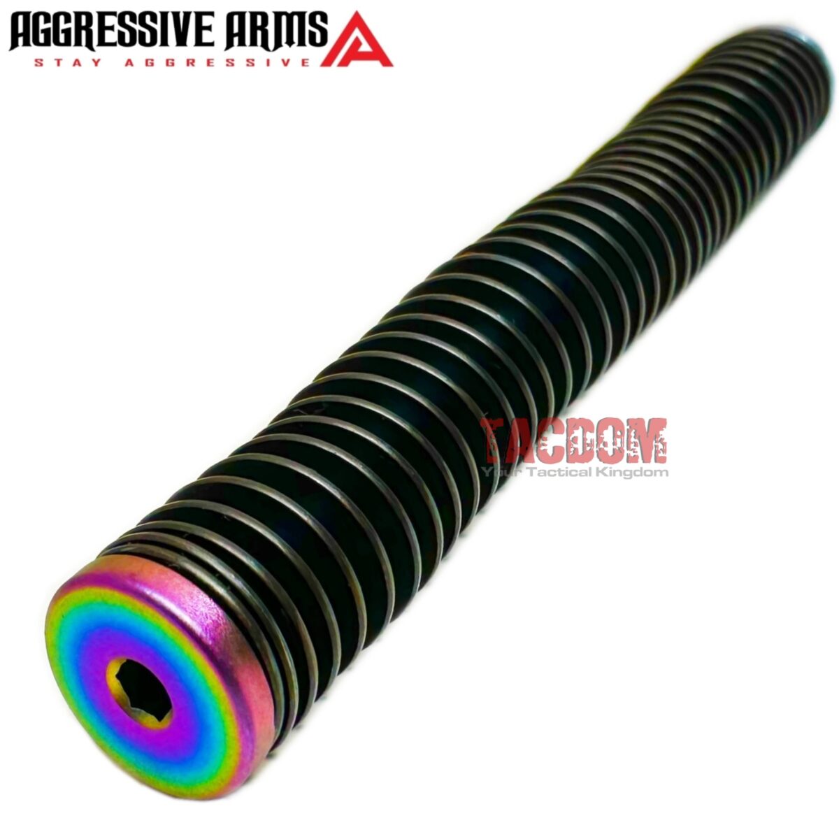 AGGRESSIVE  GUIDE ROD Assembly for GLOCK 17 Gen 3 -17LB Spring - RAINBOW CHAMELEON over Stainless Steel - Image 5