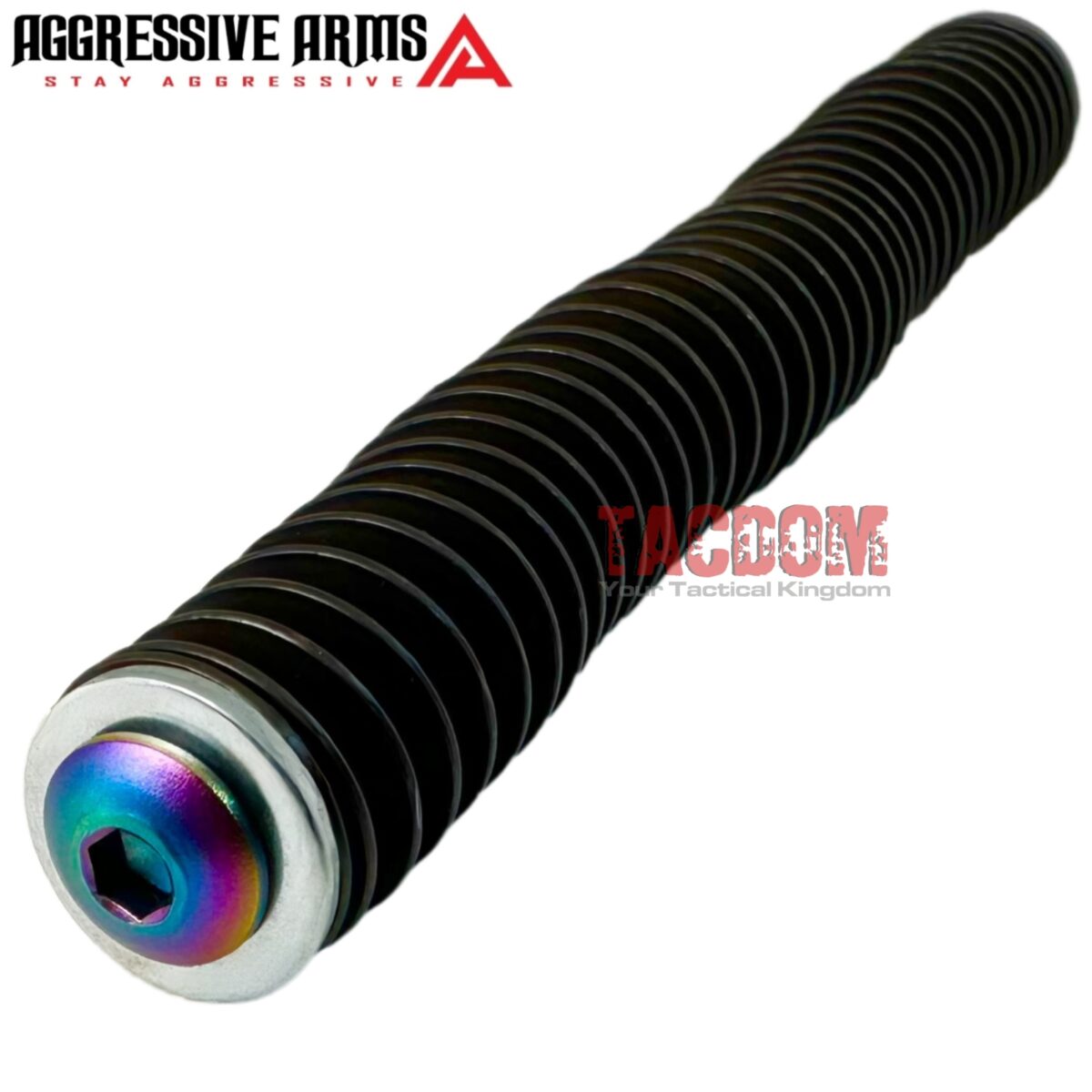 AGGRESSIVE  GUIDE ROD Assembly for GLOCK 17 Gen 3 -17LB Spring - RAINBOW CHAMELEON over Stainless Steel - Image 6