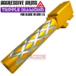 AGGRESSIVE ARMS TRIPPLE DIAMOND Match GOLD STAINLESS STEEL Barrel for GLOCK 19 GEN 1-5 - 9mm - Image 3