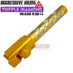 AGGRESSIVE ARMS TRIPPLE DIAMOND Match GOLD STAINLESS STEEL Barrel for GLOCK 19 GEN 1-5 - 9mm - Image 6