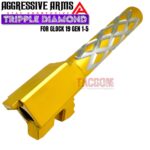 AGGRESSIVE ARMS TRIPPLE DIAMOND Match GOLD STAINLESS STEEL Barrel for GLOCK 19 GEN 1-5 - 9mm - Image 5