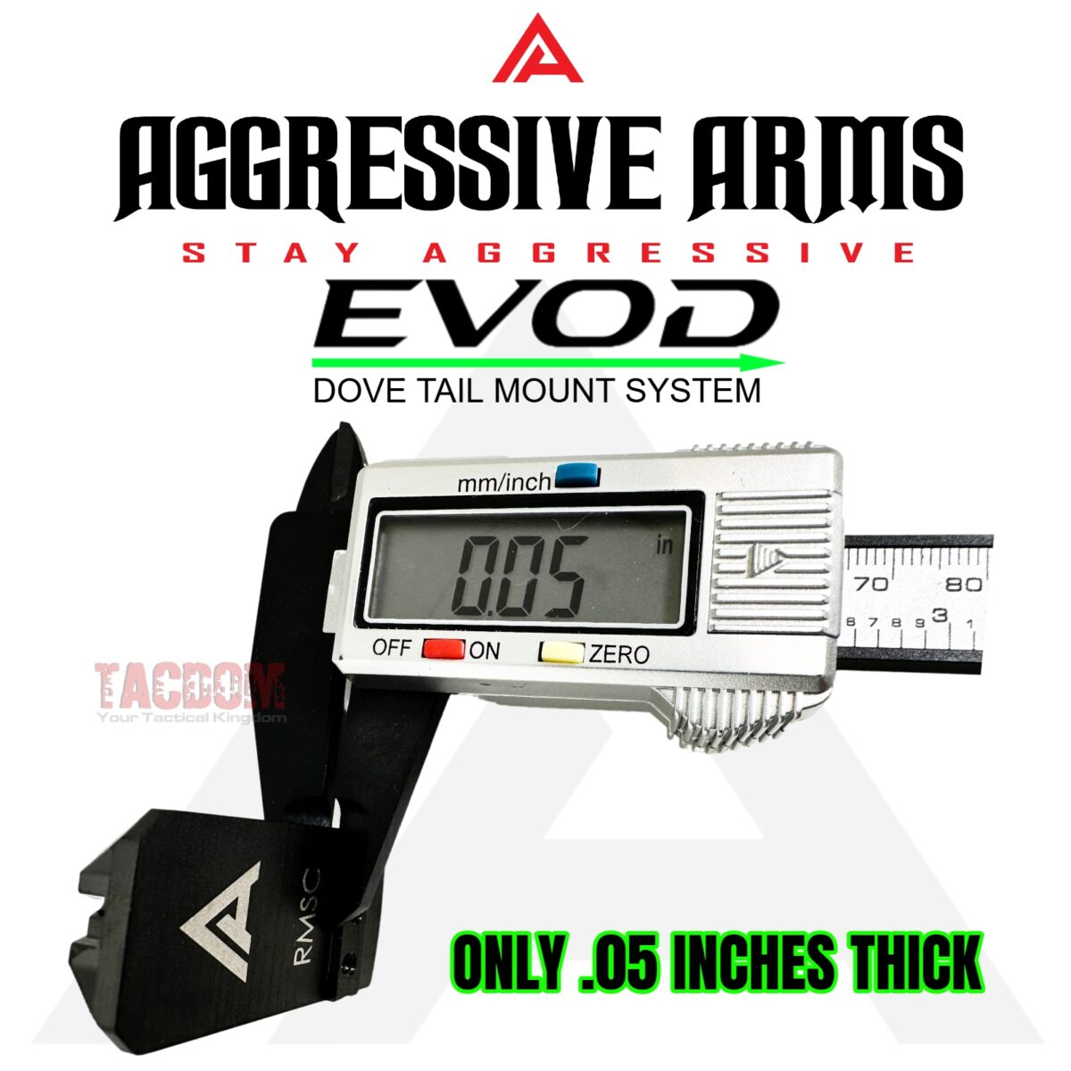 AGGRESSIVE ARMS EVOD DOVE MOUNT SYSTEM for Glock RMSc Slide Sight Adapter with Front FIBER OPTIC SIGHT + INSTALLATION KIT INCLUDED - Image 3