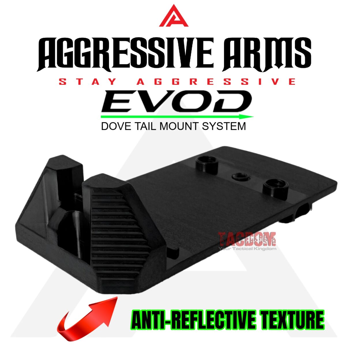 AGGRESSIVE ARMS EVOD DOVE MOUNT SYSTEM for Glock RMSc Slide Sight Adapter with Front FIBER OPTIC SIGHT + INSTALLATION KIT INCLUDED - Image 5