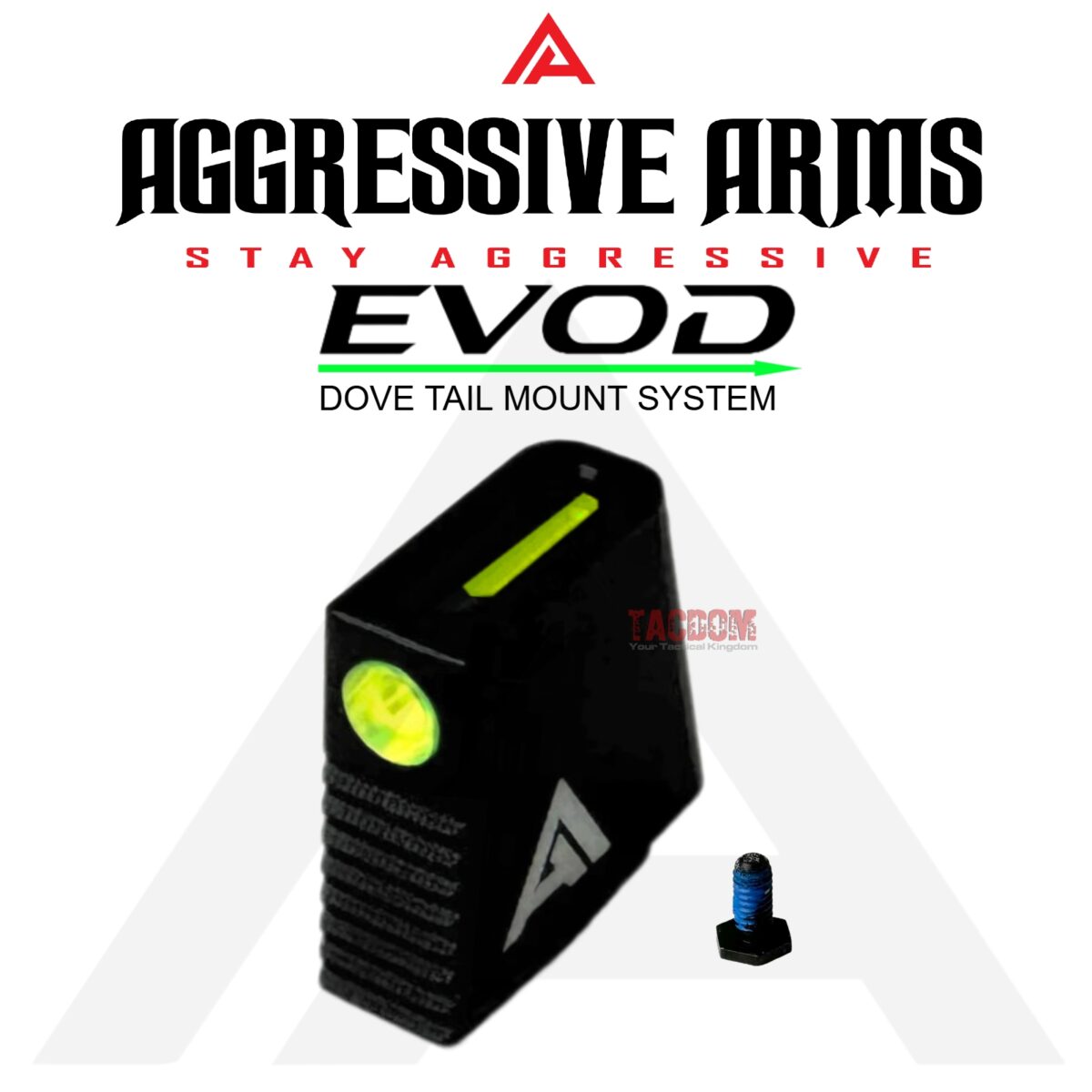 AGGRESSIVE ARMS EVOD DOVE MOUNT SYSTEM for Glock RMSc Slide Sight Adapter with Front FIBER OPTIC SIGHT + INSTALLATION KIT INCLUDED - Image 4