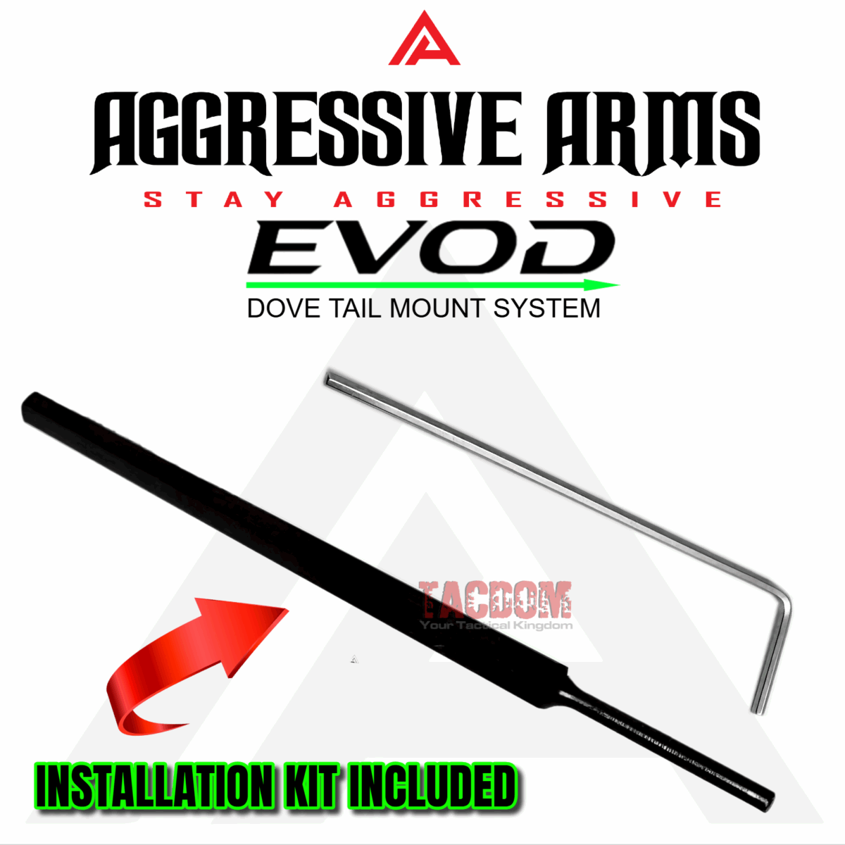 AGGRESSIVE ARMS EVOD DOVE MOUNT SYSTEM for Glock RMSc Slide Sight Adapter with Front FIBER OPTIC SIGHT + INSTALLATION KIT INCLUDED - Image 6
