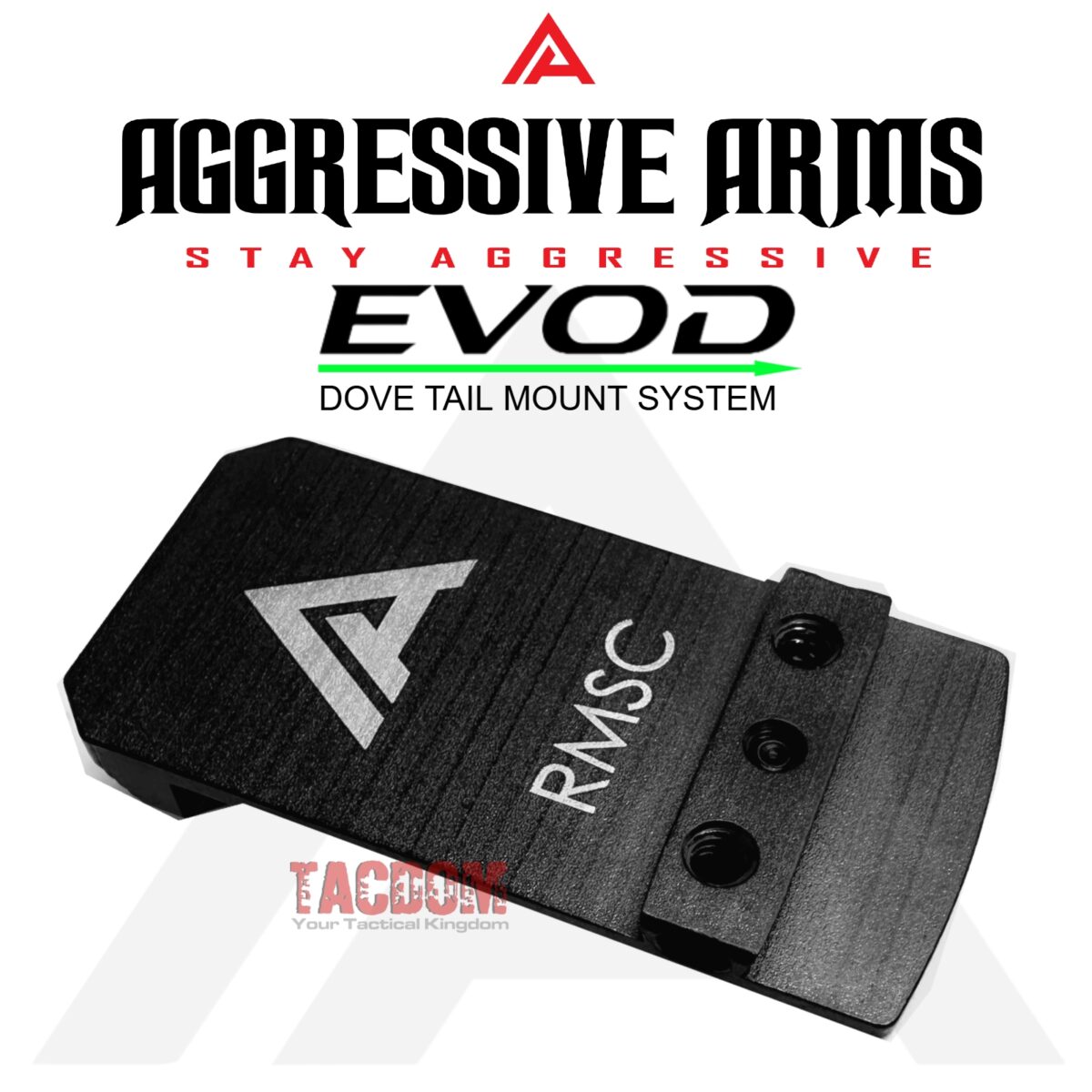 AGGRESSIVE ARMS EVOD DOVE MOUNT SYSTEM for Glock RMSc Slide Sight Adapter with Front FIBER OPTIC SIGHT + INSTALLATION KIT INCLUDED - Image 7
