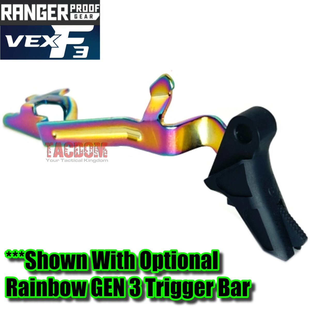 RANGER PROOF / JOHNNY GLOCK COLLABORATION VEX F3 "ALL" v2 STEALTH Black/Black "ADJUSTABLE VERSION" TRIGGER for GLOCK GEN 1 2 3 4 5 - 17 19 19X 20 21 22 23 24 26 27 31 32 33 34 35 37 36 38 39 43 43x 45 48 - Image 5