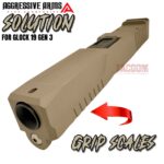 AGGRESSIVE ARMS COMPLETE SOLUTION FDE SLIDE + HELUXX ONYX BARREL + UPPER PARTS INSTALLED For GLOCK 19 GEN 3 - RMR OPTIC CUT - 416R STAINLESS - SCALE GRIP - Image 3