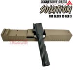 AGGRESSIVE ARMS COMPLETE SOLUTION FDE SLIDE + HELUXX ONYX BARREL + UPPER PARTS INSTALLED For GLOCK 19 GEN 3 - RMR OPTIC CUT - 416R STAINLESS - SCALE GRIP - Image 10