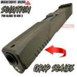 AGGRESSIVE ARMS COMPLETE SOLUTION OD GREEN SLIDE + HELUXX ONYX BARREL + UPPER PARTS INSTALLED For GLOCK 19 GEN 3 - RMR OPTIC CUT - 416R STAINLESS - SCALE GRIP - Image 6