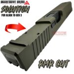 AGGRESSIVE ARMS COMPLETE SOLUTION OD GREEN SLIDE + HELUXX ONYX BARREL + UPPER PARTS INSTALLED For GLOCK 19 GEN 3 - RMR OPTIC CUT - 416R STAINLESS - SCALE GRIP - Image 8