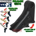 RANGER PROOF / JOHNNY GLOCK COLLABORATION VEX F3 "ALL" v2 STEALTH Black/Black "ADJUSTABLE VERSION" TRIGGER for GLOCK GEN 1 2 3 4 5 - 17 19 19X 20 21 22 23 24 26 27 31 32 33 34 35 37 36 38 39 43 43x 45 48