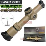 SWAMPFOX 1-6×24 RARE FDE WARHORSE FFP RIFLE SCOPE-GREEN DRAGOON MIL RETICLE TACDOM TACDOM (75545)