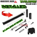 AGGRESSIVE ARMS ZYCLOPSE CENTRAL QUAD PORT SLIDE AND BARREL COMPLETE WITH PARTS INSTALLED FOR GLOCK 19 GEN 3 - BLACK VAPOR - Image 3