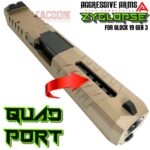 AGGRESSIVE ARMS ZYCLOPSE CENTRAL QUAD PORT SLIDE AND BARREL COMPLETE WITH PARTS INSTALLED FOR GLOCK 19 GEN 3 - FDE VAPOR - Image 6