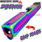 AGGRESSIVE ARMS SLIDE ZYPERION RAINBOW For GLOCK 19 GEN 3 - RMR OPTIC CUT - 416R STAINLESS - SCALE GRIP - Image 2
