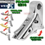 RANGER PROOF / JOHNNY GLOCK COLLABORATION VEX F3 POLISHED ALUMINUM "CHROME LIKE" ADJUSTABLE VERSION TRIGGER for GLOCK GEN 1 2 3 4 5 - 17 19 19X 20 21 22 23 24 26 27 31 32 33 34 35 37 36 38 39 43 43x 45 48