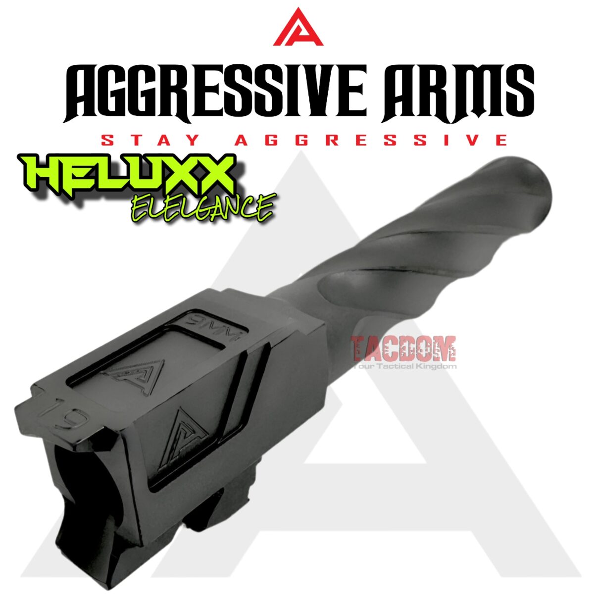 AGGRESSIVE ARMS COMPLETE SOLUTION OD GREEN SLIDE + HELUXX ONYX BARREL + UPPER PARTS INSTALLED For GLOCK 19 GEN 3 - RMR OPTIC CUT - 416R STAINLESS - SCALE GRIP - Image 7