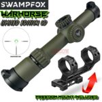 SWAMPFOX 1-6×24 RARE OD GREEN WARHORSE FFP RIFLE 34MM SCOPE - GREEN DRAGOON MIL RETICLE + FREEDOM MOUNT