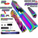AGGRESSIVE ARMS COMPLETE ZYPERION SLIDE +HELUXX BARREL RAINBOW+RAINBOW PARTS INSTALLED For GLOCK 19 GEN 3 - RMR OPTIC CUT - 416R STAINLESS - SCALE GRIP